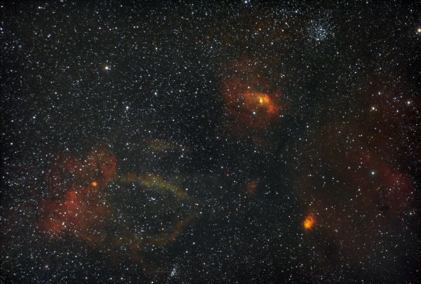 Туманности Лобстер, Пузырь & M52. - астрофотография