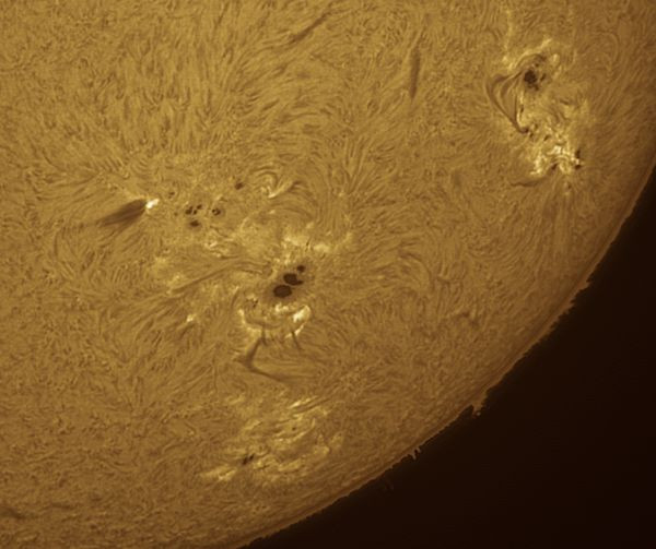 Sunspot groups 4478, 4479, and 4480 on the Sun on July 3. - Astrophotography