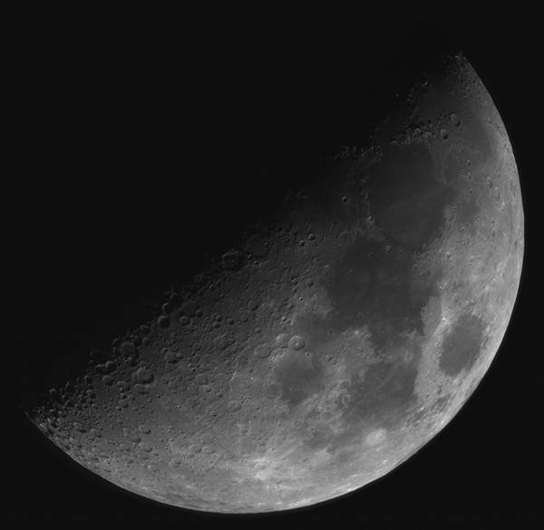 Панорама Луны первой четверти - астрофотография