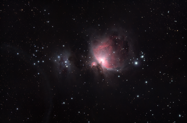 M42 туманность Ориона и NGC 1977 Бегущий человек - астрофотография