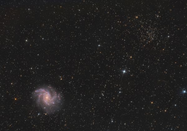 Галактика "Фейерверк"  NGC 6946 и рассеянное скопление NGC 6939 - астрофотография