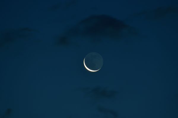 Пепельный свет Луны при Ф=-5,2%. 25.08.22 - астрофотография
