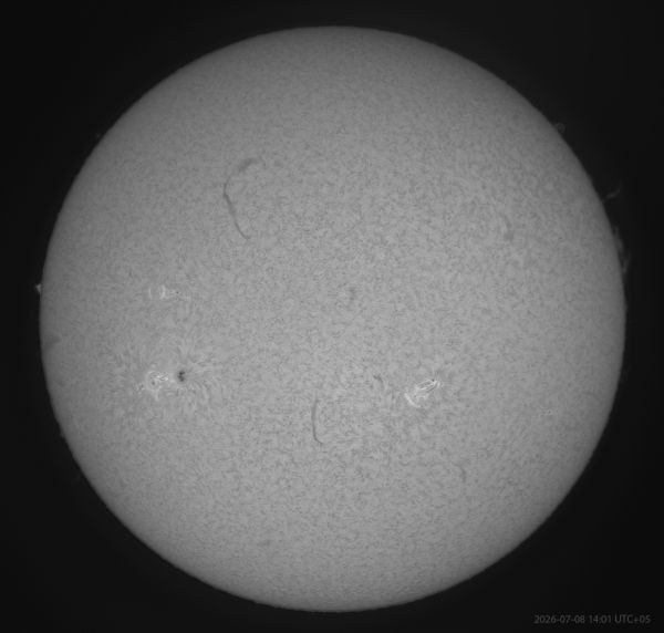 Sun (chromosphere Ha) 08.07.2026 09:01 UT - Astrophotography