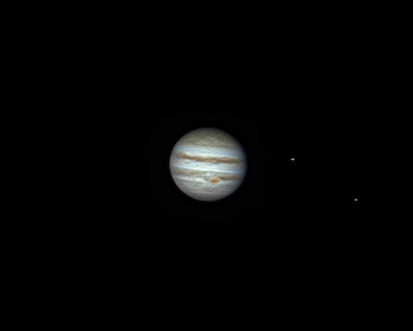 Юпитер, БКП и его спутники Ио и Европа. 30.09.2023 - астрофотография