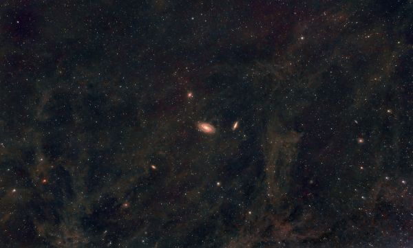 M81, M82 в окружении IFN - астрофотография