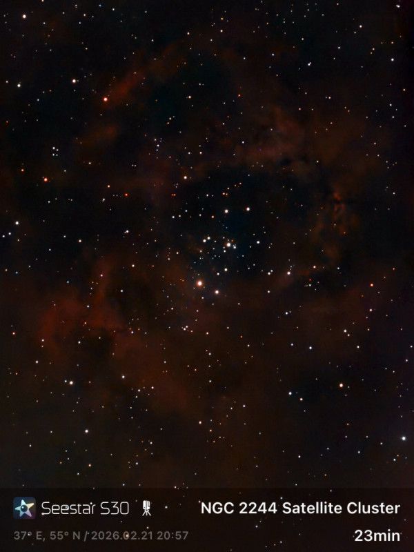 NGC 2244 Satellite Cluster - Seestar S30 - Astrophotography