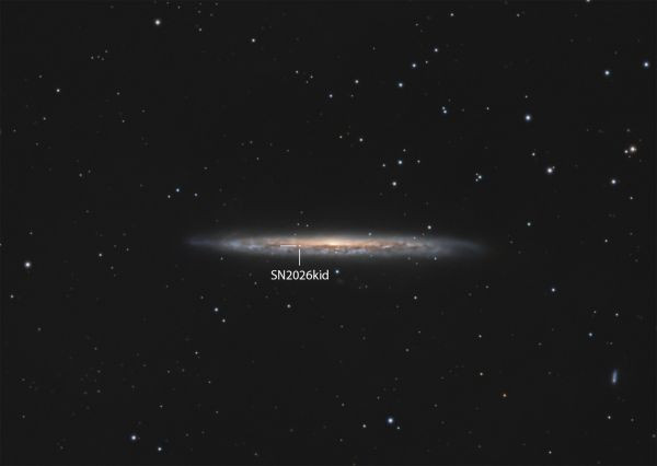 Galaxy NGC 5907 and supernova SN 2026kid - Astrophotography