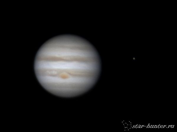 Jupiter and Europa (26 nov 2015, 7:11) - астрофотография